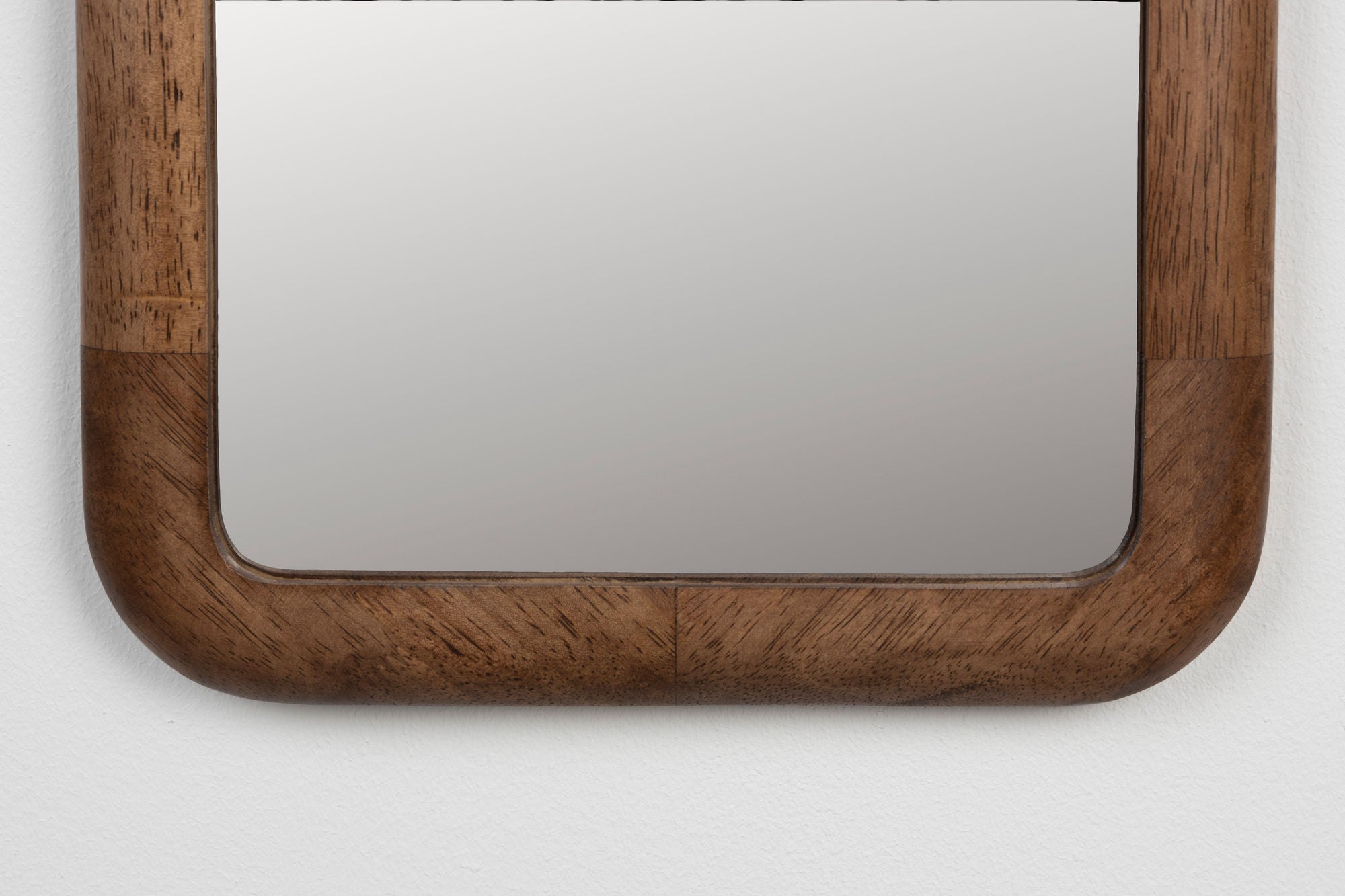 Nyko Brown Wood Rectangle Wall Mirror Medium